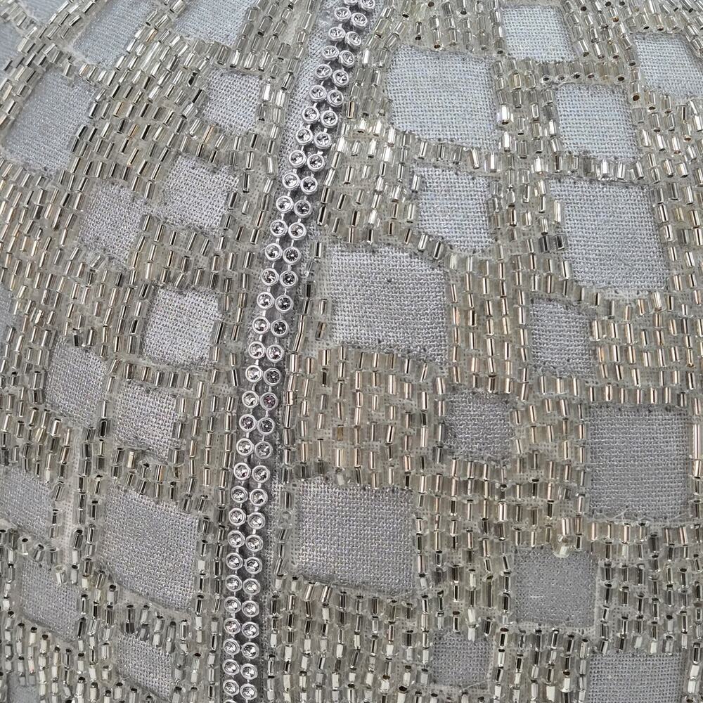 Disco Ball Embellished Beaded 9" Round Pillow Glam Contemporary Bella Lux TJ MAX - Picture 4 of 8